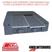 OUTBACK 4WD INTERIORS TWIN DRAWER DUAL FLOOR COLORADO RG SINGLE CAB 07/12-ON